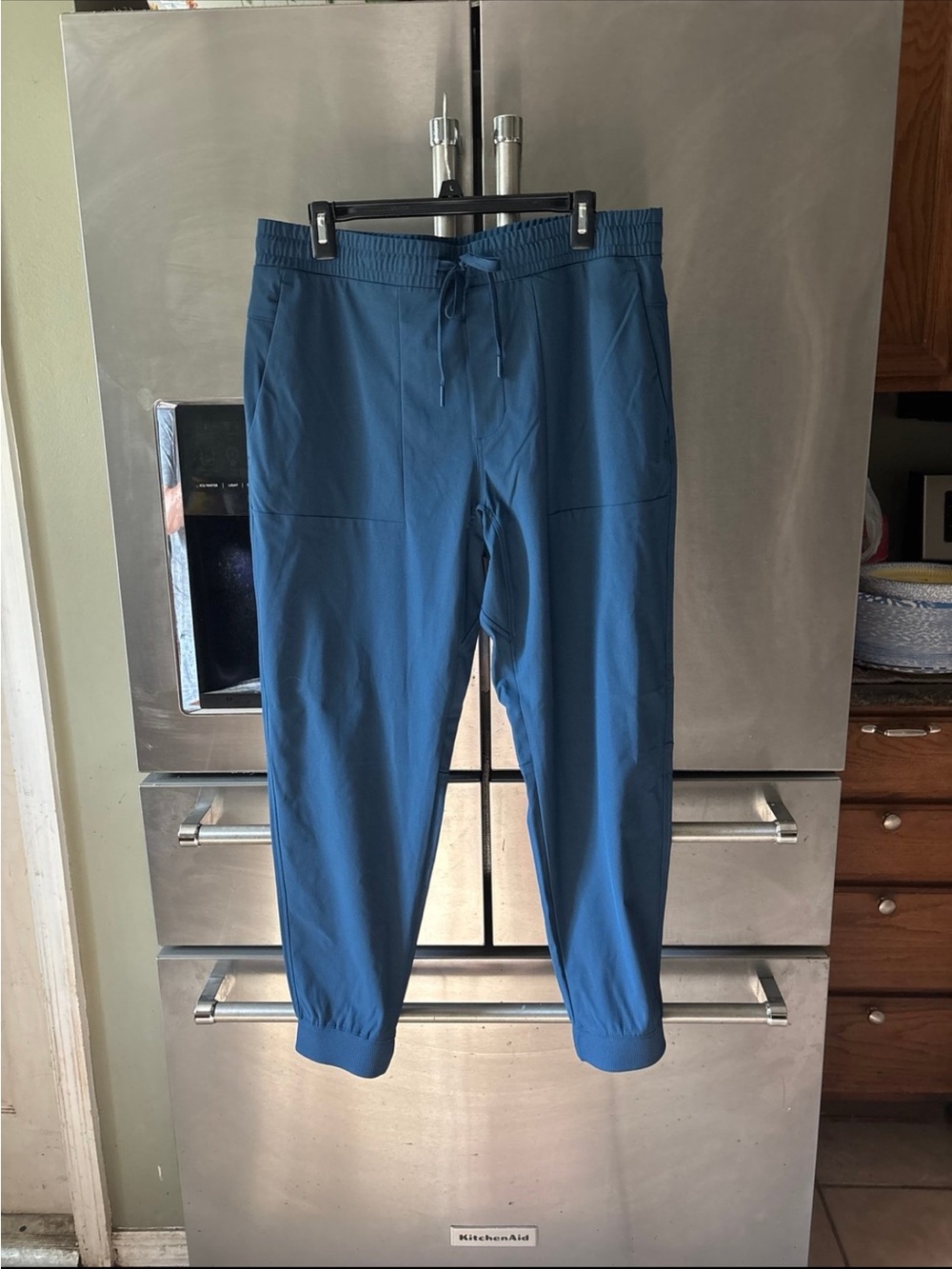 Original Penguin Blue Drawstring Joggers with Cuffed Ankles